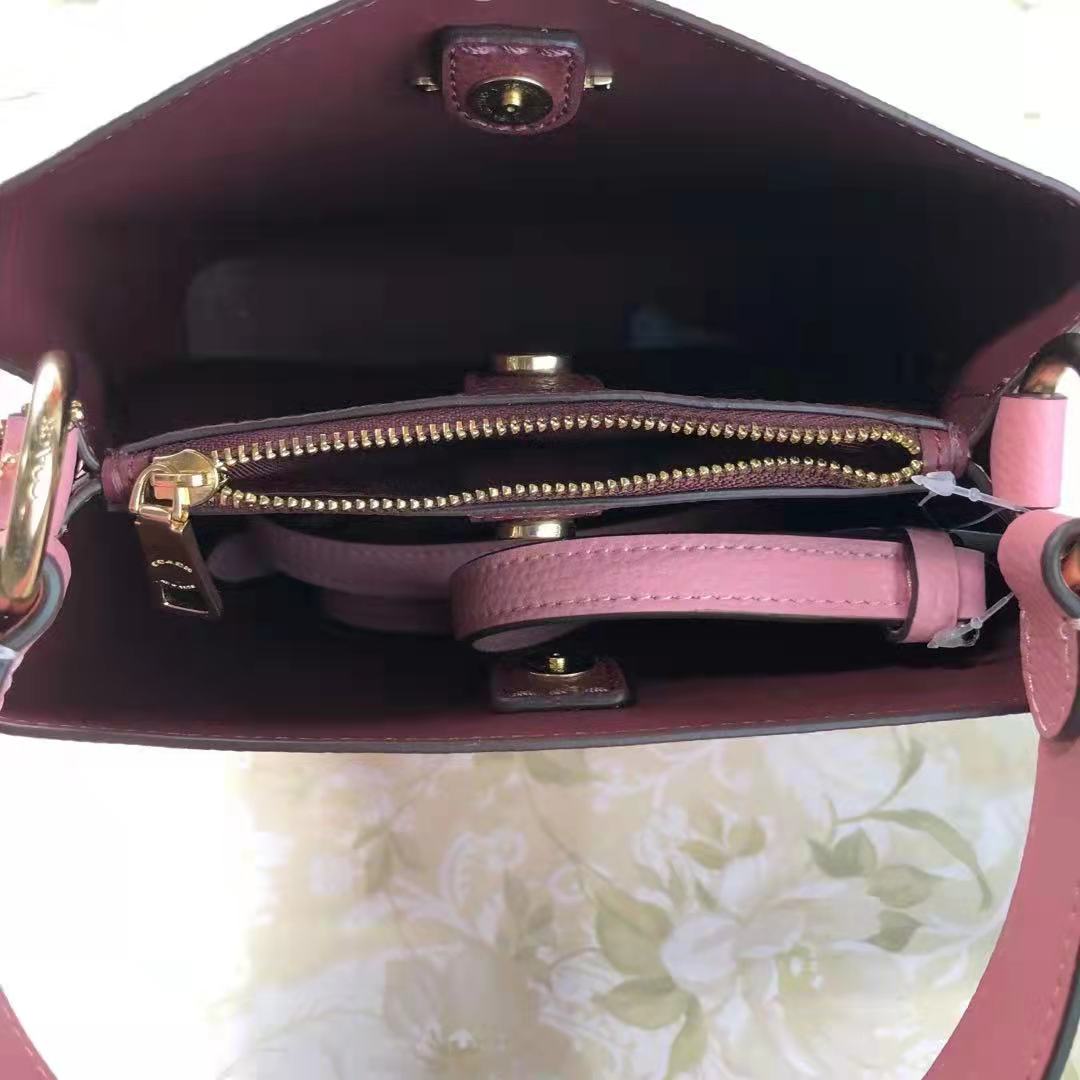 COACH 1011 SMALL TOWN BUCKET BAG IN BUBBLEGUM/WINE COACH 1011 SMALL TOWN BUCKET BAG IN BUBBLEGUM/WINE